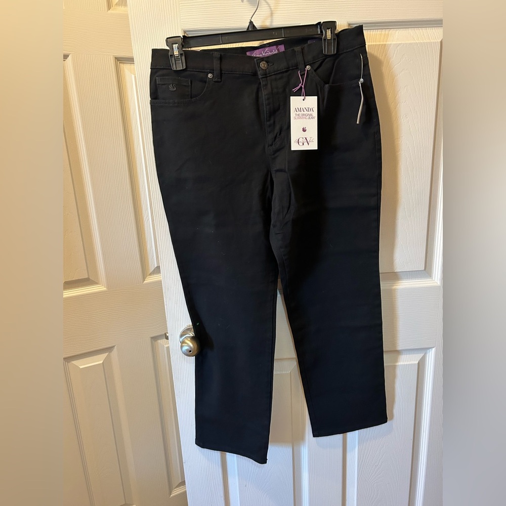 Gloria Vanderbilt GV 14 Short Black Amanda Ankle Jeans NWT